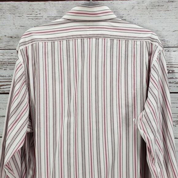 Polo by Ralph Lauren Men's Pink Striped Cotton Regent Custom Fit Shirt XL - Picture 12 of 13
